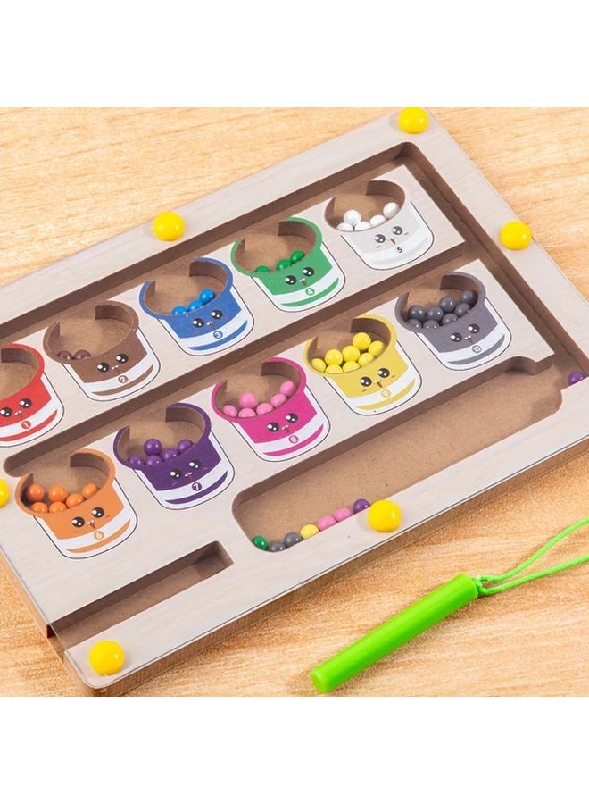 تصنيف الألوان متاهة أرقام خشبية ولون لوحة عد الألغاز مهارات حركية دقيقة لعبة - Image 4